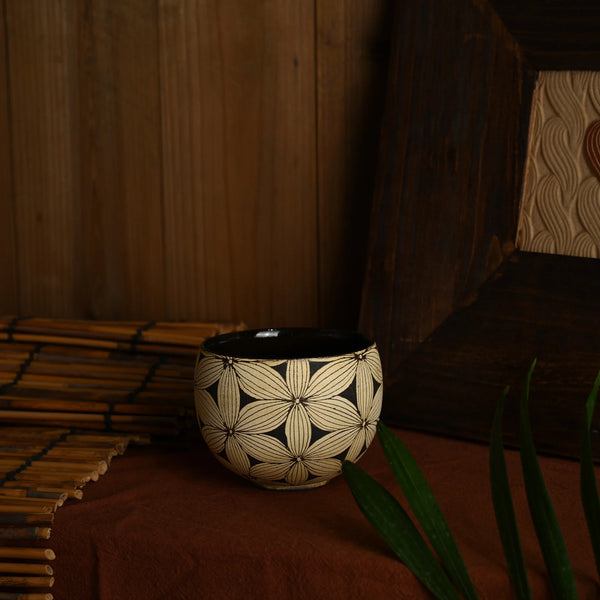 TriFire Shadow Floral Carved Round Cup