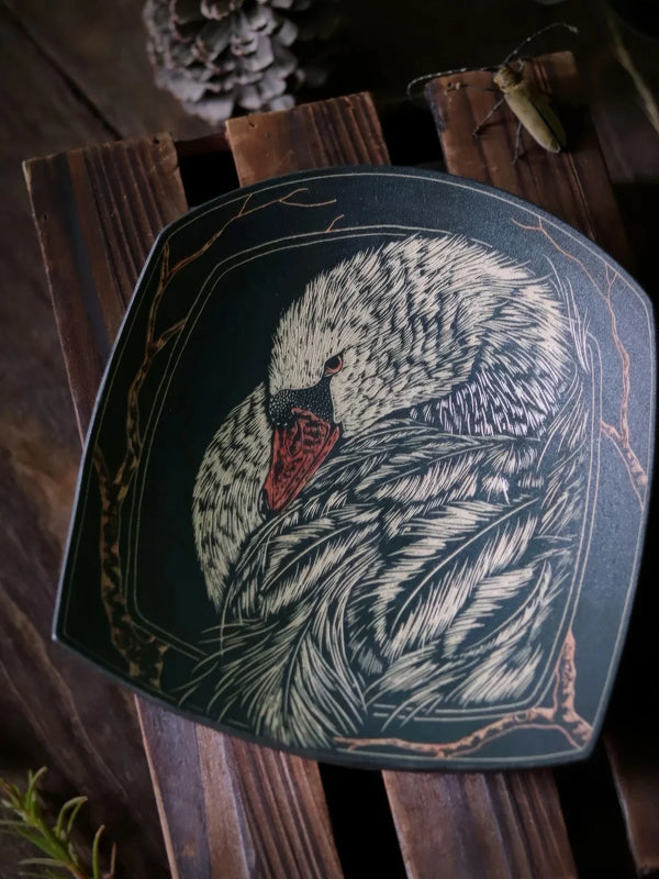 WhaleSong Swan in Stillness Ceramic Plate