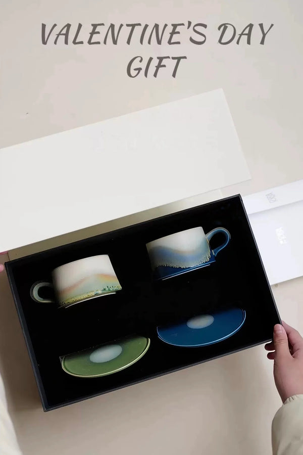 Sea & Mountain Couple Mug Set – Shallow Series